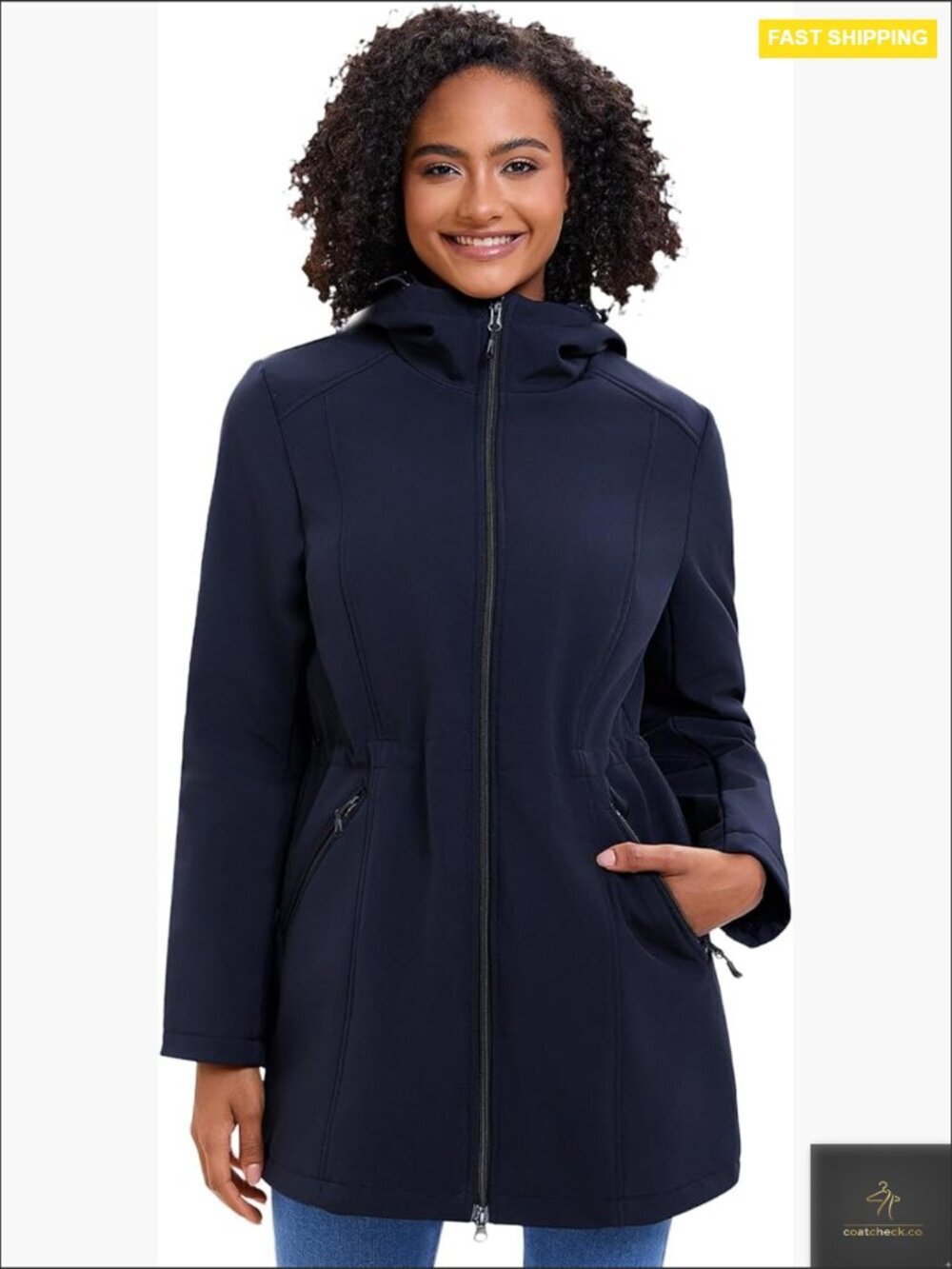 Women's Waterproof Softshell Jacket Hooded Breathable Windbreaker Rain Jacket
